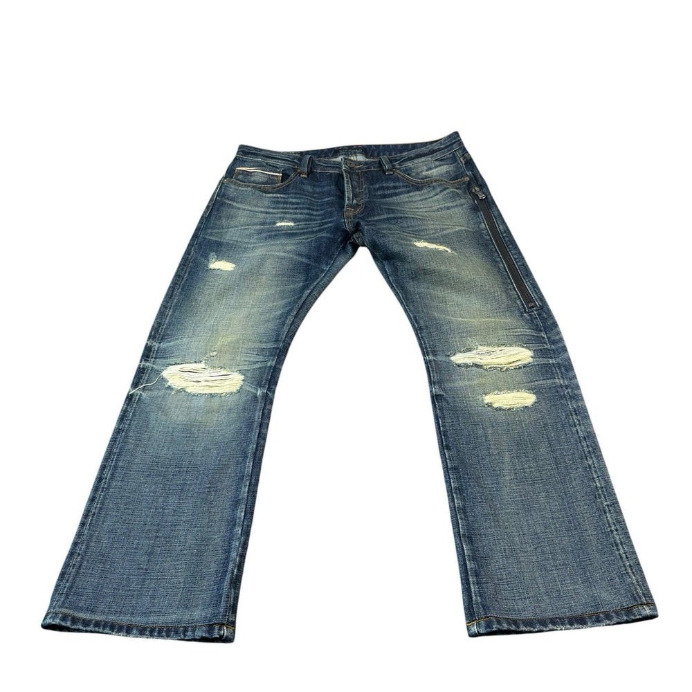 Cult Of Individuality Distressed Japanese Selvedge Rebel Straight Jeans 36x30
